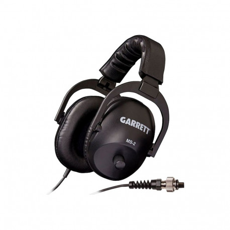 Headphones - Garrett MS-2 W/2P, Waterproof 2-Pin Connector, 30–18,000 Hz, Black