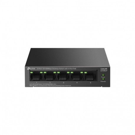 TP-LINK lüliti LS105LP 5-pordiline 10/100Mbps 4 PoE-portiga haldamata lau al seisev