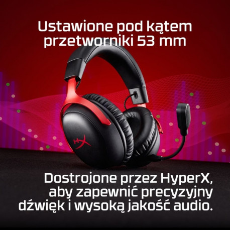HyperX Cloud III S Wireless - Gaming Headset (Black-Red)