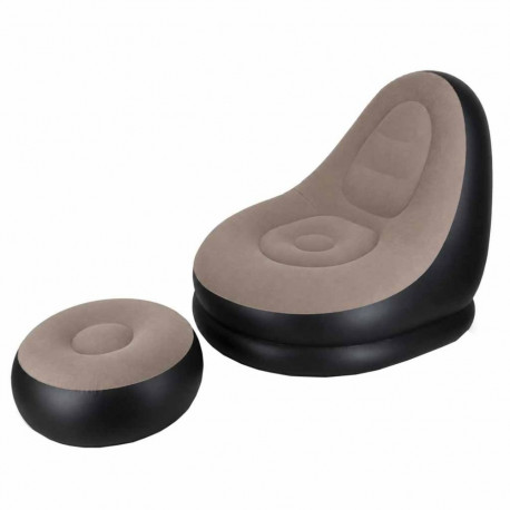Tugitool jalatoega, puhketool, täispuhutav diivan, puf, pump, 2-in-1 komplekt