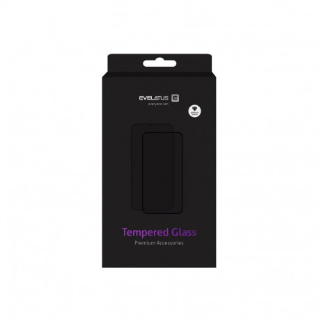 Evelatus Apple iPhone 7/8/SE2020/SE2022 2.5D Full Cover Japan Glue Glass Anti-Static Black