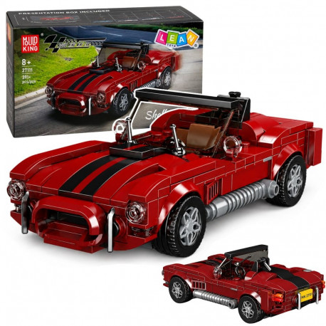 Klotsikomplekt klassikaline auto S.Cobra vitriinkarbis 391el., punane