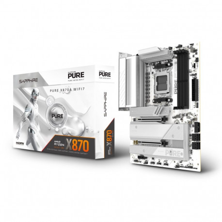 Motherboard - Sapphire PURE X870A, Wi-Fi 7, AMD Ryzen, 256 GB DDR5