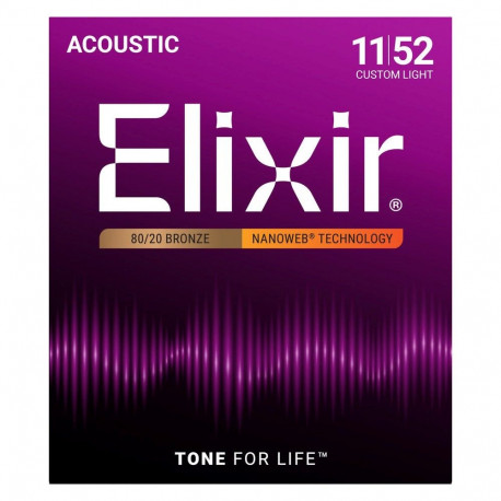 Elixir Strings akustilise kitarri keeled 11027 Custom Light NW 11-52