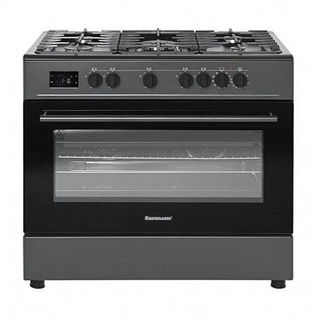 Ravanson gaas- ja elektripliit KWGE-K90 cheff modern, must