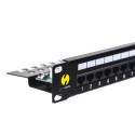 Patch panel 19'' Netrack 24-porty kat. 6 UTP,  z półką