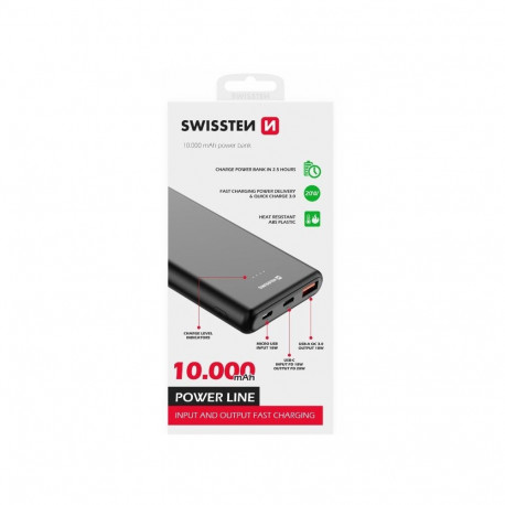 Swissten Line Power Power Bank USB / USB-C / Micro USB / 20W / 10000 mAh