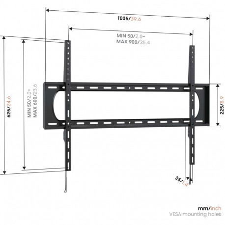 Vogels Wall mount | UP 9003 Fixed TV Wall Mount XL | 55-120 " | Fixed | Maximum weight (capacity) 12