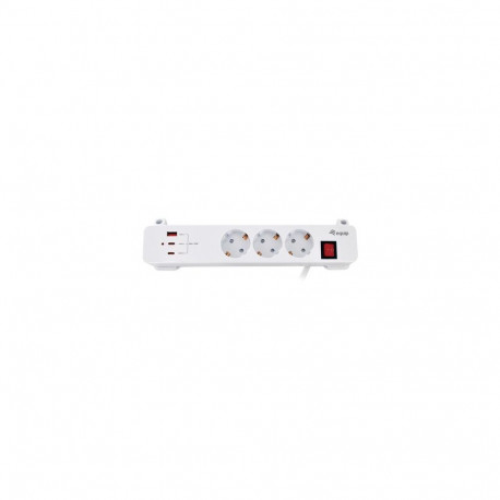 Equip 3-Outlet Clamp Power Strip with 3 x USB (2C + 1A)