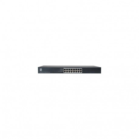 LevelOne GEU-1632 16-Port Gigabit Ethernet Switch, 4-Mode DIP Button, 19" Rackmount Unmanaged S