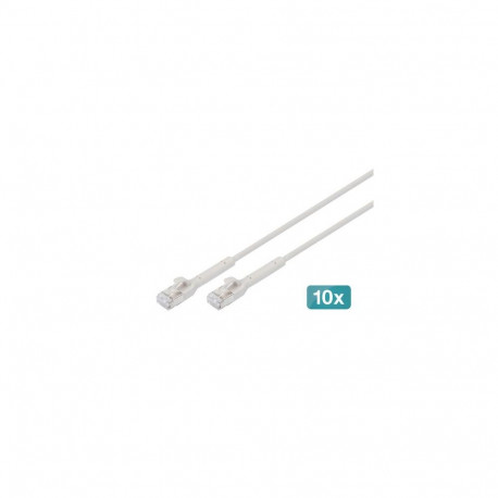 Digitus CAT 6A F-FTP bendable patch cord, copper, 1 m, gray, 10 pieces