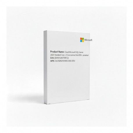"Cloud Microsoft SQL Server 2025 Standard Core - 2 Core License Pack EDU - perpetual"