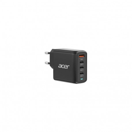 Acer 67W PD GaN Charger, 2 x USB C and 1 x USB A, EU Plug, 100W USB C cable, Black (Retail Pack)