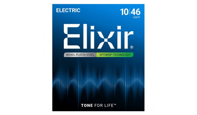 String Set - Elixir 19052 Optiweb Light 10-46 Electric Guitar Strings