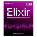 Acoustic Guitar String Set - Elixir Strings 16027 Phosphor Bronze Custom Light 11-52