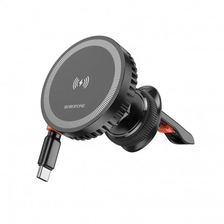 Borofone BH208 Mona magnetic car phone holder for air vent 4.5-7.0" with wireless charging MagSafe c