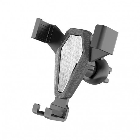 YC07 gravity car phone holder for air vent with air freshener 4-7" silver