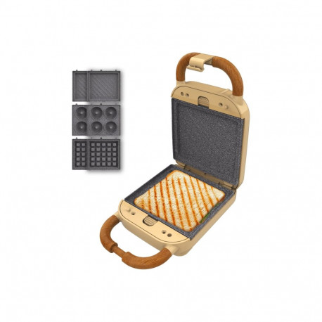 Cecotec võileivagrill Rock'nToast Retro One 700W 3 plaadiga, kollane