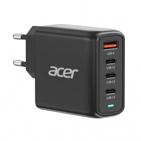 Acer laadija 100W PD GaN 3x USB-C ja 1x USB-A EU plug 100W USB-C cable jaemüügipakend, must