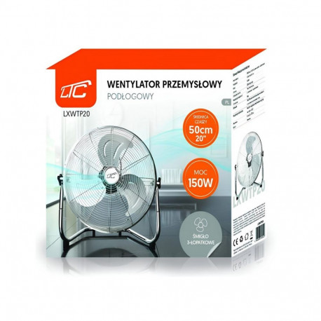 LTC Industrial Floor Fan 20" silver