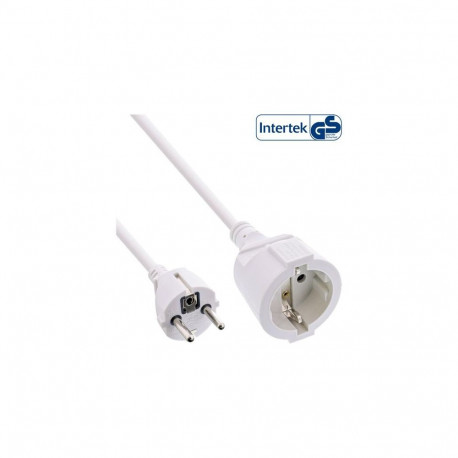 InLine Power extension cable, white, 2m