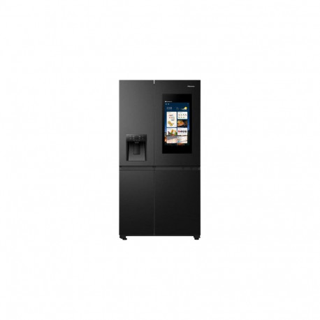 Hisense Effortlessly store food with this spacious side by side fridge. Built in inventory keeps you