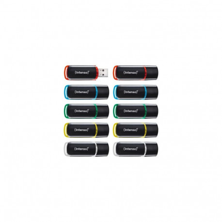 Intenso 3511551 USB flash drive 4 GB USB Type-A 2.0 Black, Red, Green, Transparent, Yellow, Blue
