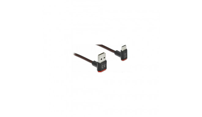 DeLOCK EASY-USB 2.0 Cable Type-A male to USB Type-C™ male angled up / down 2 m black