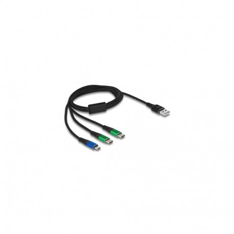 DeLOCK USB Charging Cable 3 in 1 Type-A to Micro USB / 2 x USB Type-C 1 m