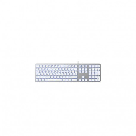 Deltaco TB-904 keyboard Universal USB QWERTY Nordic White, Silver