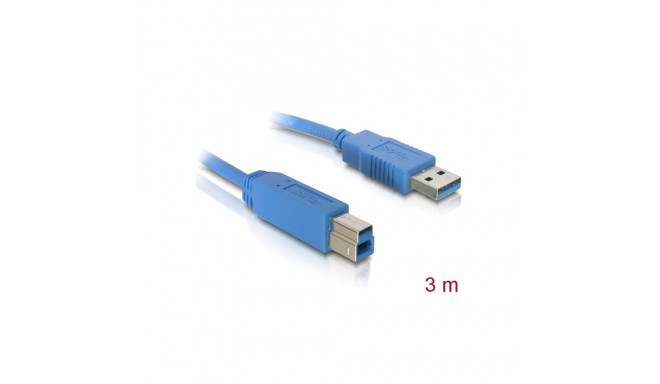 USB 3.0 kaabel A - B 3.0m, sinine