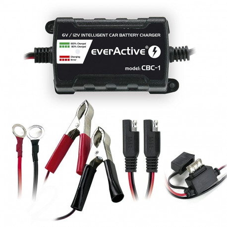 Car Battery Charger - everActive CBC1 6V/12V Black