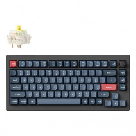 Keyboard - Keychron V1 Max Wireless Hot-Swappable Gateron Jupiter RGB Keyboard Black