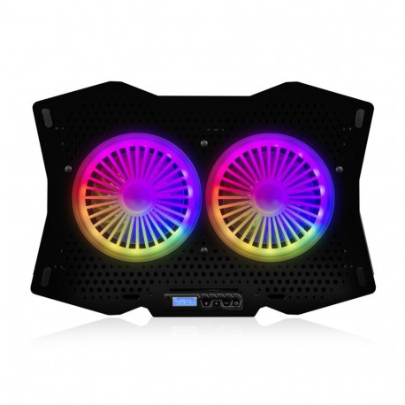 Laptop Cooling Pad - Modecom MC-CF18 RGB, 2 Fans, Adjustable Angle 6.5°-45°, Black
