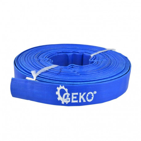 Geko PVC Layflat Blue Hose G70006, 20m, 1", 2bar, for clean and dirty water pumping