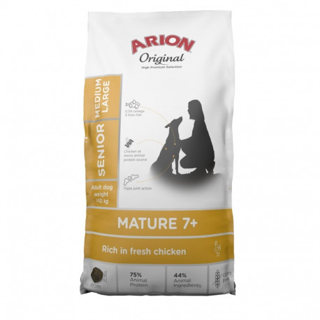 ARION kuiv koeratoit original senior 7+ keskmistele ja suurtele monoproteiin kana 12kg