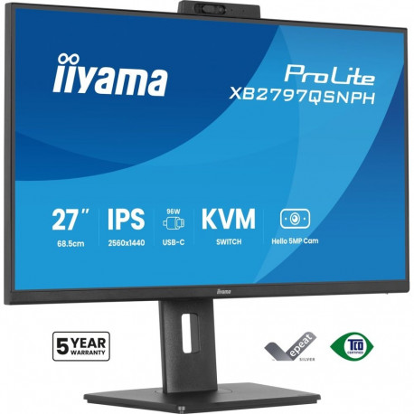 iiyama ProLite XB2797QSNPH-B1 27IN IPS LCD 4MS 2560X1440 350CD/M2 HDMI/DP/USB 2 computer monitor 68.