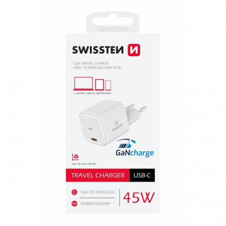 Swissten GaN Travel Charger USB-C 45W