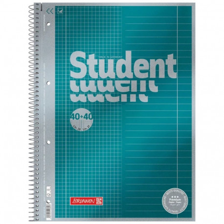 Kaustik A4 80l. 90g Duo(40l 5x5 + 40l jooneline) Student spiraalköide 4-ne augustus, rebitavad lehed