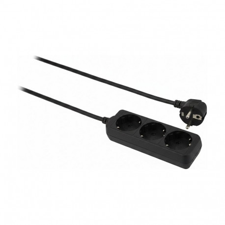 "helos Steckdosenleiste CLASSIC, 3-fach, schwarz, 5,0m, ohne Schalter"