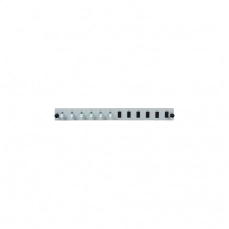 "EFB Bestckte 12 Port Frontblende mit 6 x LC Duplex Kupplung OM3 vertikal, grau"