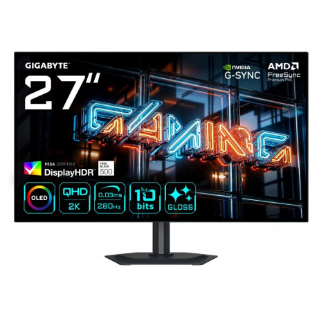 GIGABYTE monitor MO27Q28GR 68,6cm/27" (2560x1440) WQHD WOLED 0,03ms 280Hz HDMI DisplayPort USB-C USB