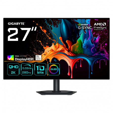 GIGABYTE monitor MO27Q28G 68,6cm/27" (2560x1440) WQHD WOLED 0,03ms 280Hz HDMI DisplayPort USB-C USB 