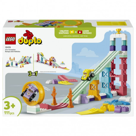 DUPLO komplekt 10478 Town loomingulised hüppelauad väikeste sõidukitega 3-ühes
