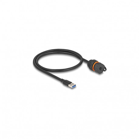 "USB 5 Gbps Kabel USB Typ-A Stecker zu USB Typ-A Buchse zum Einbau mit M20 Gewinde und Verschlusskap