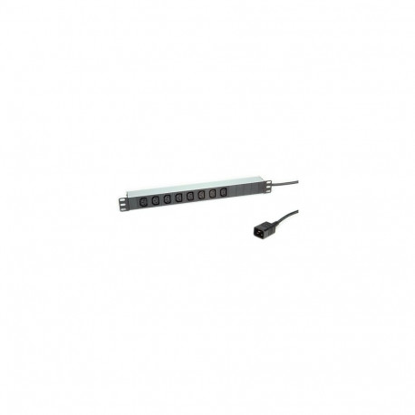 "ROLINE 19-Zoll-Steckdosenleiste 8fach C13 + C20-Stecker, Aluminium, 2 m"
