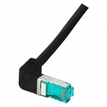 "EFB RJ45 Patchkabel S/FTP Cat.6A LSZH einseitig 90Grad gewinkelt 0,25m schwarz"