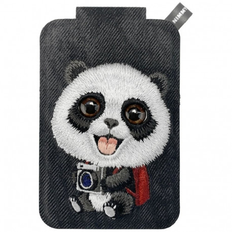 Nimmy Nimmy New Big-Eye Cute Pets 2.0 Panda Magnetic Wallet with Phone Stand - Black