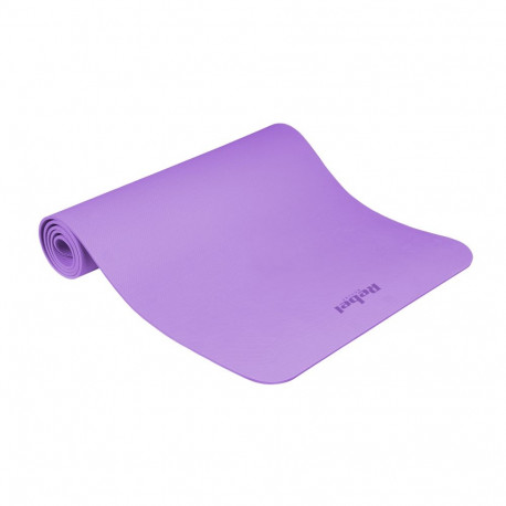 Mata gimnastyczna do ćwiczeń joga, pilates, fitness, 183x61cm, grubość 6mm, materiał TPE, fioletowa,