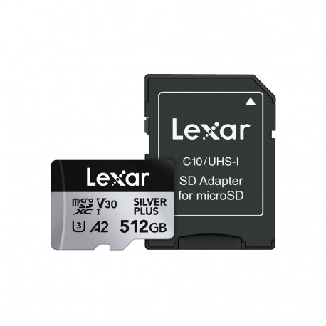 Memory Card - Lexar High-Performance Silver Plus microSDXC 512GB 205 MB/s, 150 MB/s